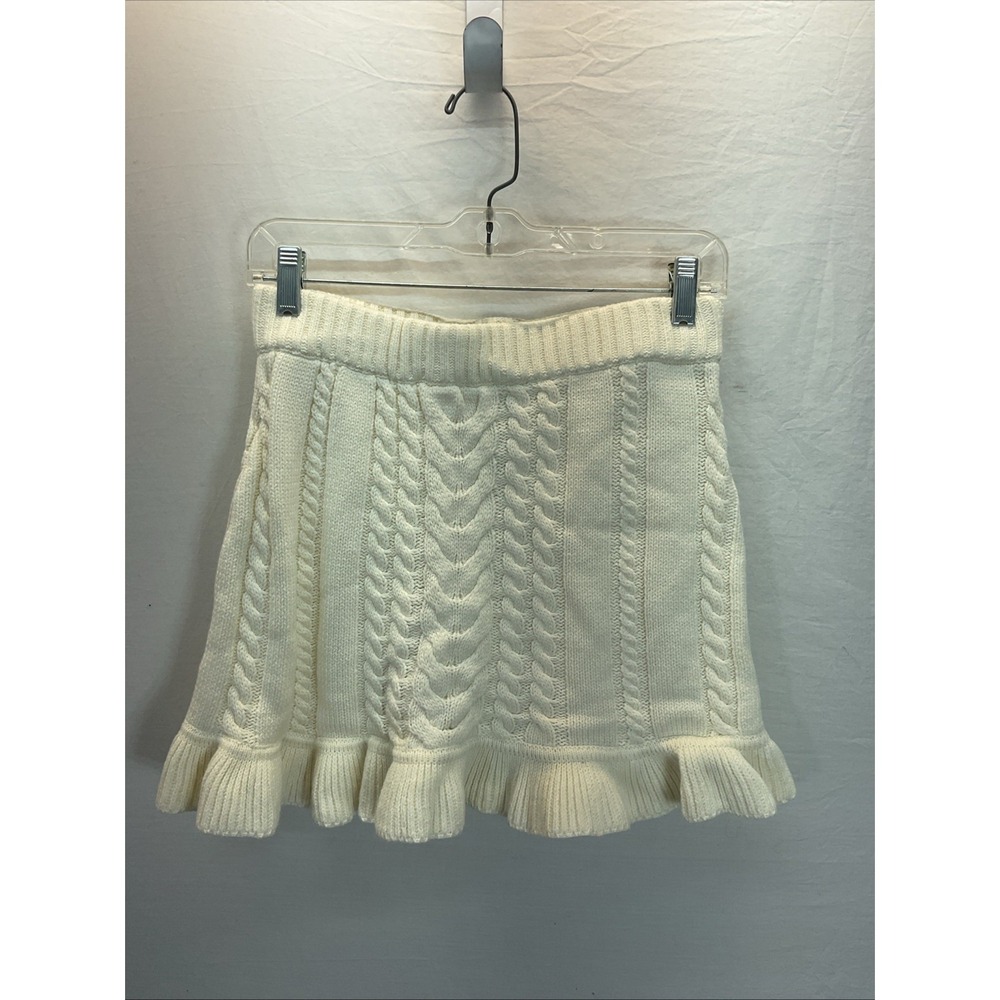 New Show Me Your Mumu‎ Skirt Cable Knit Ridley Ruffle Granny Mini S Boho Pull On